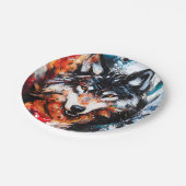 Abstracte Wilde Geest Wolf Papieren Bordje (Gekanteld)