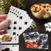 Abstracte Wilde Geest Wolf Pokerkaarten (Insitu)