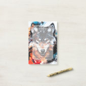 Abstracte Wilde Geest Wolf Post-it® Notes (Op bureau)