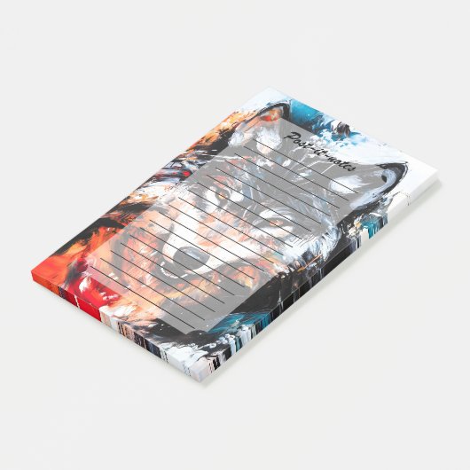 Abstracte Wilde Geest Wolf Post-it® Notes (Schuin)