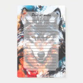 Abstracte Wilde Geest Wolf Post-it® Notes (Voorkant)