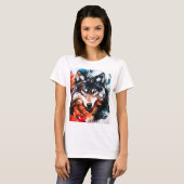 Abstracte Wilde Geest Wolf T-shirt (Voorkant volledig)