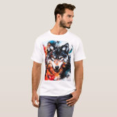 Abstracte Wilde Geest Wolf T-shirt (Voorkant volledig)