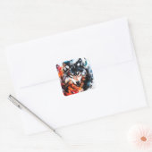 Abstracte Wilde Geest Wolf Vierkante Sticker (Envelop)