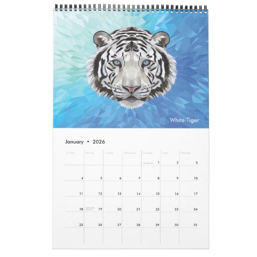 Abstracte wilde katten Motivatie Kalender (Jan 2026)