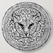 Abstracte wilde kattenkop ronde button 6,0 cm (Voorkant)