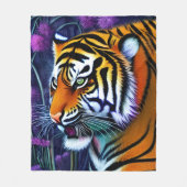 Abstracte Wilde Majestic Predator Tiger Fleece Deken (Voorkant)