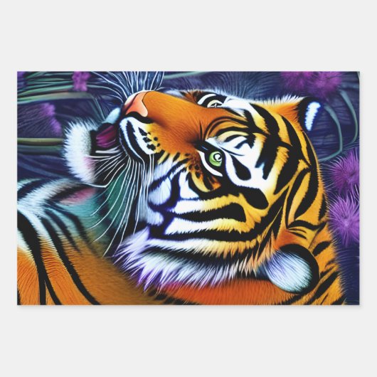 Abstracte Wilde Majestic Predator Tiger Inpakpapier Vel (Voorkant 2)