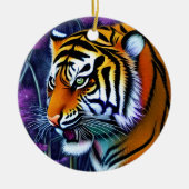 Abstracte Wilde Majestic Predator Tiger Keramisch Ornament (Voorkant)