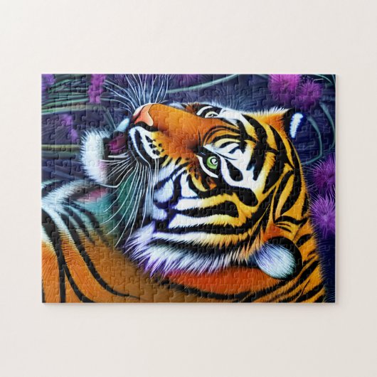 Abstracte Wilde Majestic Predator Tiger Legpuzzel (Horizontaal)