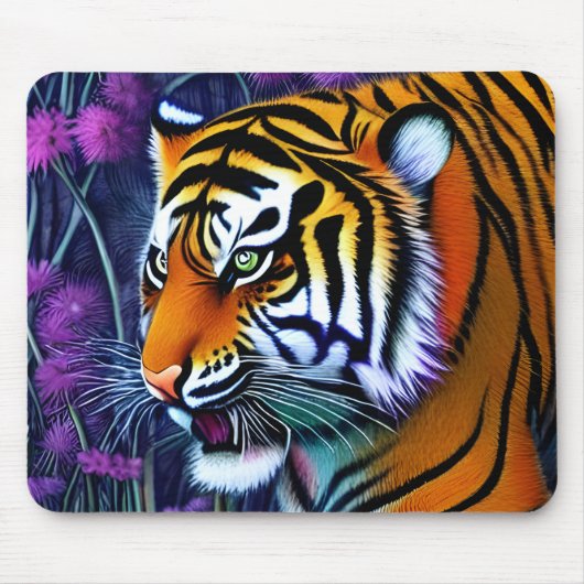 Abstracte Wilde Majestic Predator Tiger Muismat (Voorkant)