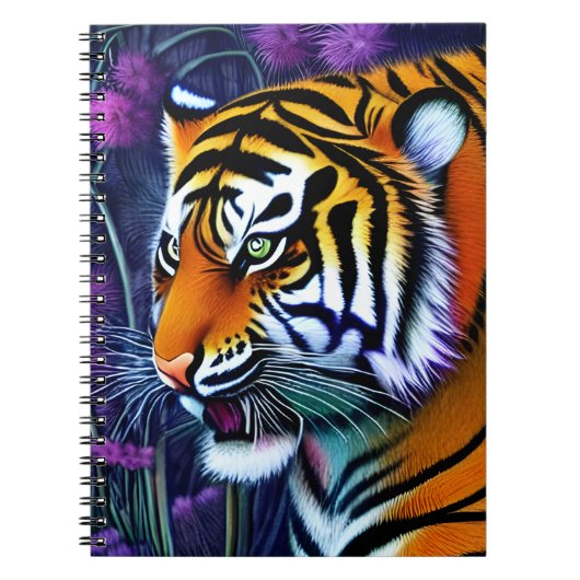 Abstracte Wilde Majestic Predator Tiger Notitieboek (Voorkant)