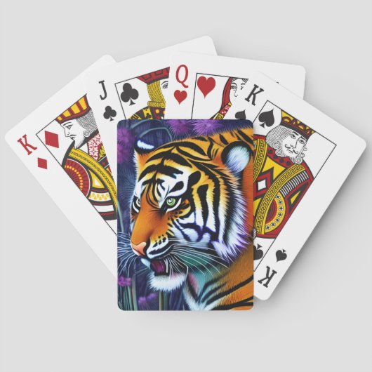 Abstracte Wilde Majestic Predator Tiger Pokerkaarten (Achterkant)