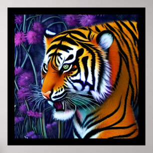 Abstracte Wilde Majestic Predator Tiger Poster