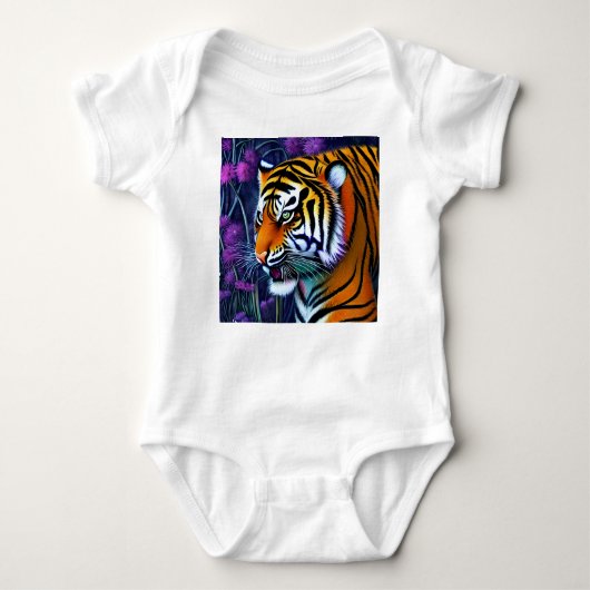 Abstracte Wilde Majestic Predator Tiger Romper (Voorkant)