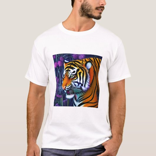 Abstracte Wilde Majestic Predator Tiger T-shirt (Voorkant)