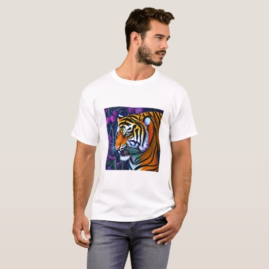 Abstracte Wilde Majestic Predator Tiger T-shirt (Voorkant volledig)