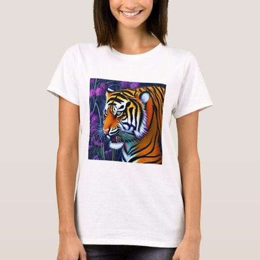 Abstracte Wilde Majestic Predator Tiger T-shirt (Voorkant)