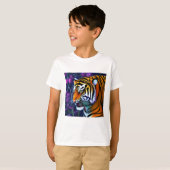 Abstracte Wilde Majestic Predator Tiger T-shirt (Voorkant volledig)