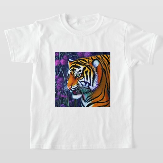 Abstracte Wilde Majestic Predator Tiger T-shirt (Laagn)