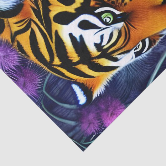 Abstracte Wilde Majestic Predator Tiger Tissuepapier (Detail)