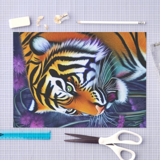 Abstracte Wilde Majestic Predator Tiger Tissuepapier (Craft)