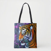 Abstracte Wilde Majestic Predator Tiger Tote Bag (Voorkant)