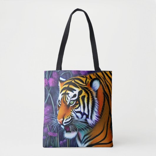 Abstracte Wilde Majestic Predator Tiger Tote Bag (Voorkant)