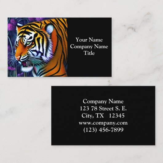 Abstracte Wilde Majestic Predator Tiger Visitekaartje (Voorkant / Achterkant)
