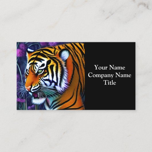 Abstracte Wilde Majestic Predator Tiger Visitekaartje (Voorkant)