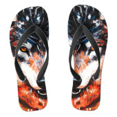Abstracte wilde wolf teenslippers (Voetbed)
