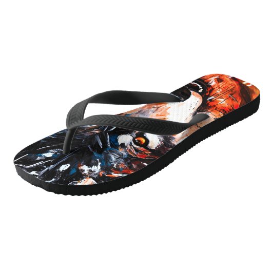 Abstracte wilde wolf teenslippers (Schuin)