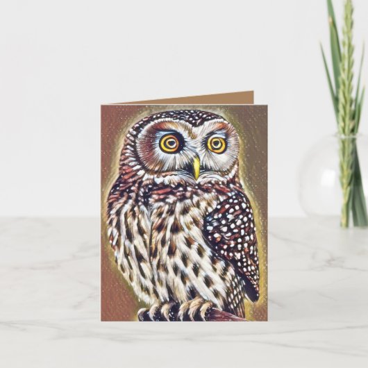 Abstracte Wilderness Forest Owl Art Bedankkaart (Voorkant)