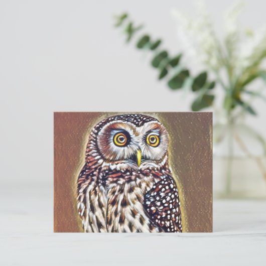 Abstracte Wilderness Forest Owl Art Briefkaart (Staand voorkant)