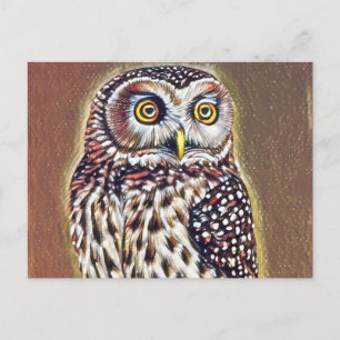 Abstracte Wilderness Forest Owl Art Briefkaart