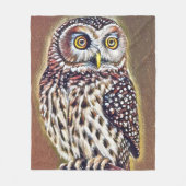 Abstracte Wilderness Forest Owl Art Fleece Deken (Voorkant)