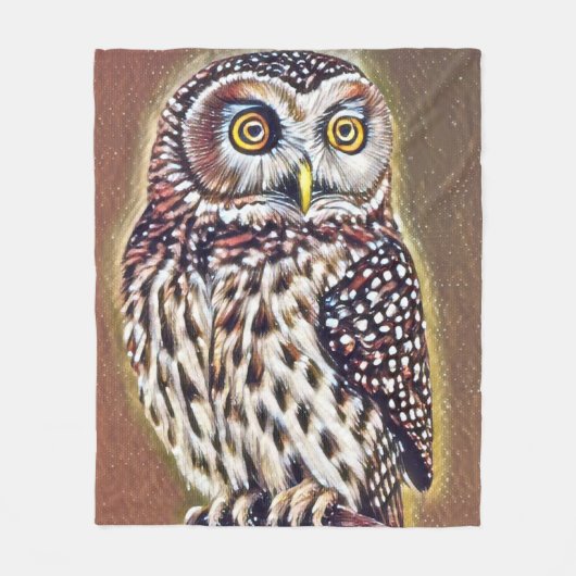 Abstracte Wilderness Forest Owl Art Fleece Deken (Voorkant)
