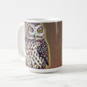 Abstracte Wilderness Forest Owl Art Koffiemok (Voorkant links)