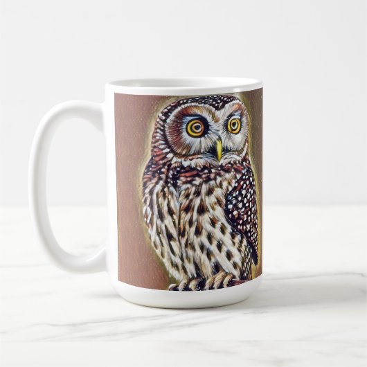 Abstracte Wilderness Forest Owl Art Koffiemok (Links)
