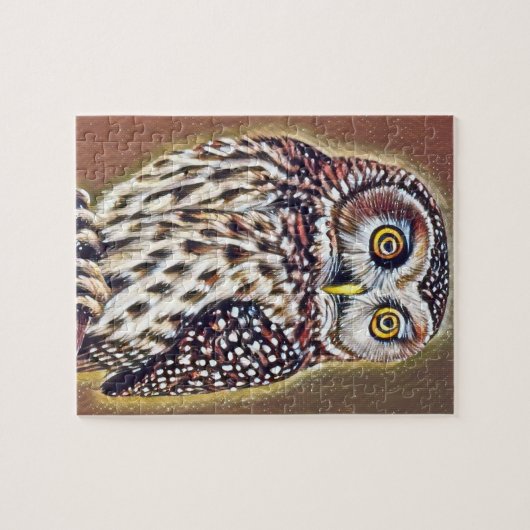 Abstracte Wilderness Forest Owl Art Legpuzzel (Horizontaal)