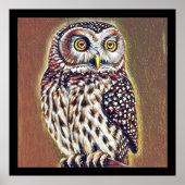 Abstracte Wilderness Forest Owl Art Poster (Voorkant)