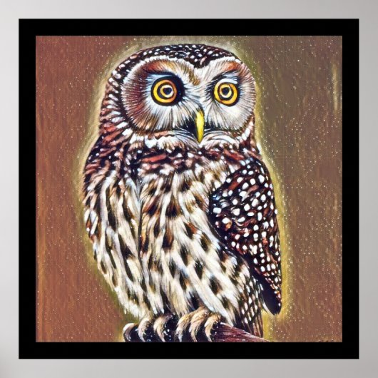 Abstracte Wilderness Forest Owl Art Poster (Voorkant)
