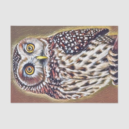 Abstracte Wilderness Forest Owl Art Tissuepapier (Voorkant)