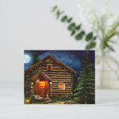 Abstracte Wilderness Little Cabin Briefkaart (Staand voorkant)