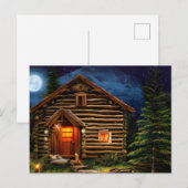 Abstracte Wilderness Little Cabin Briefkaart (Voorkant / Achterkant)