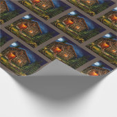 Abstracte Wilderness Little Cabin Cadeaupapier (Hoek)