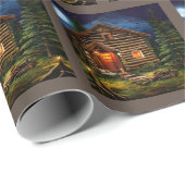 Abstracte Wilderness Little Cabin Cadeaupapier (Rol Hoek)