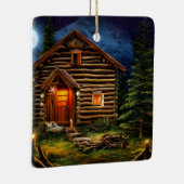 Abstracte Wilderness Little Cabin Keramisch Ornament (Rechts)