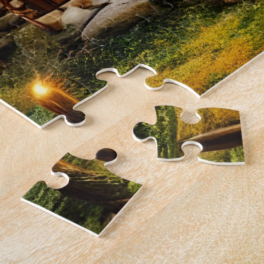 Abstracte Wilderness Little Cabin Legpuzzel (Zijkant)