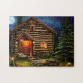 Abstracte Wilderness Little Cabin Legpuzzel (Horizontaal)